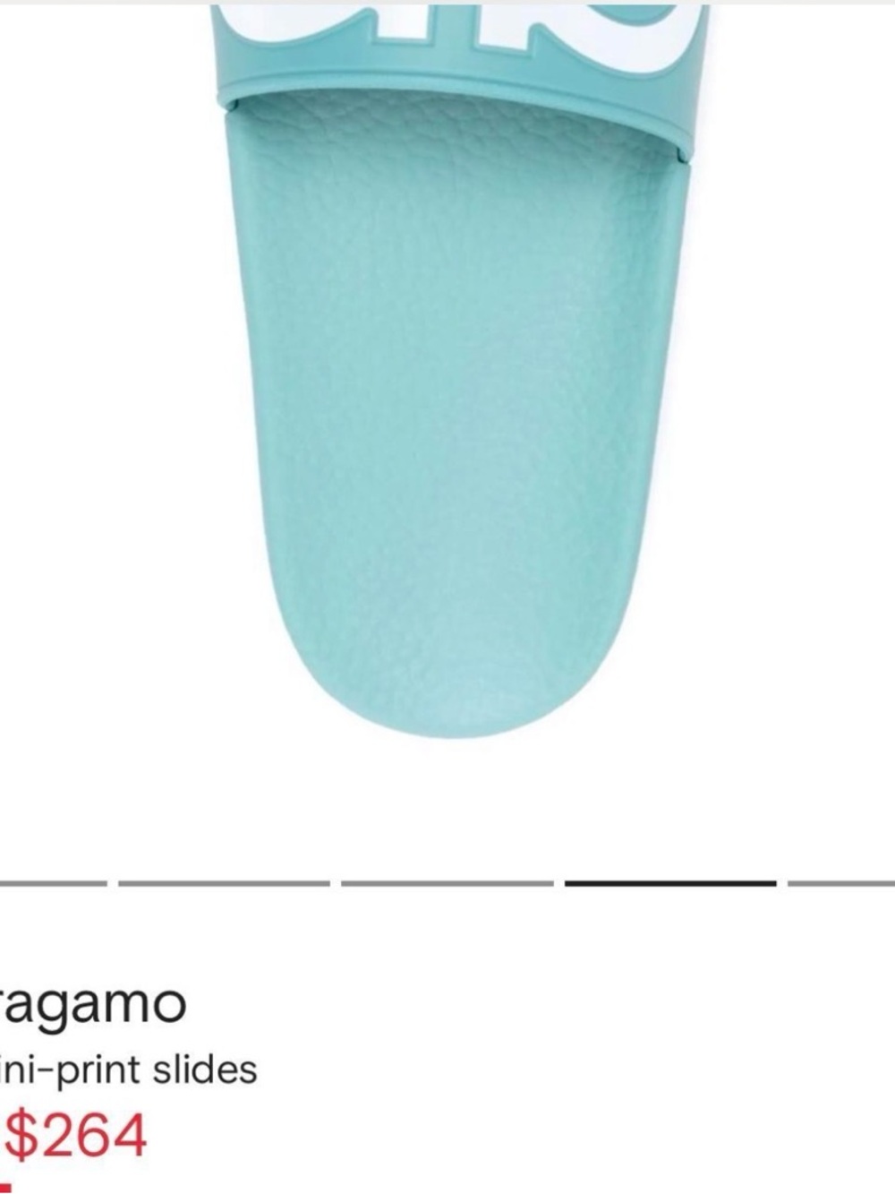 Salvatore Ferragamo Aqua Blue Logo Slide Sandals
